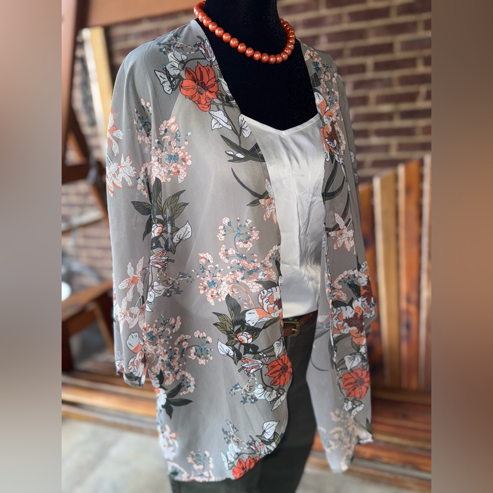 Floral Sheer Kimono Cardigan